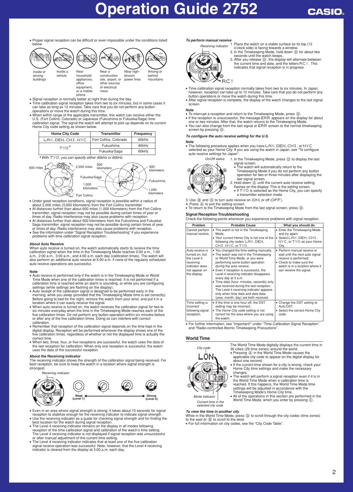 Page 2 of 6 - Casio Casio-2752-Users-Manual- QW-2752  Casio-2752-users-manual