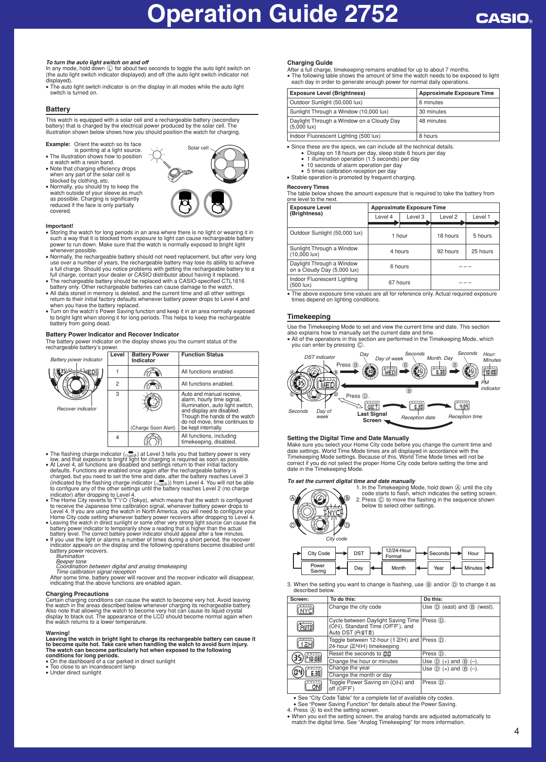 Page 4 of 6 - Casio Casio-2752-Users-Manual- QW-2752  Casio-2752-users-manual