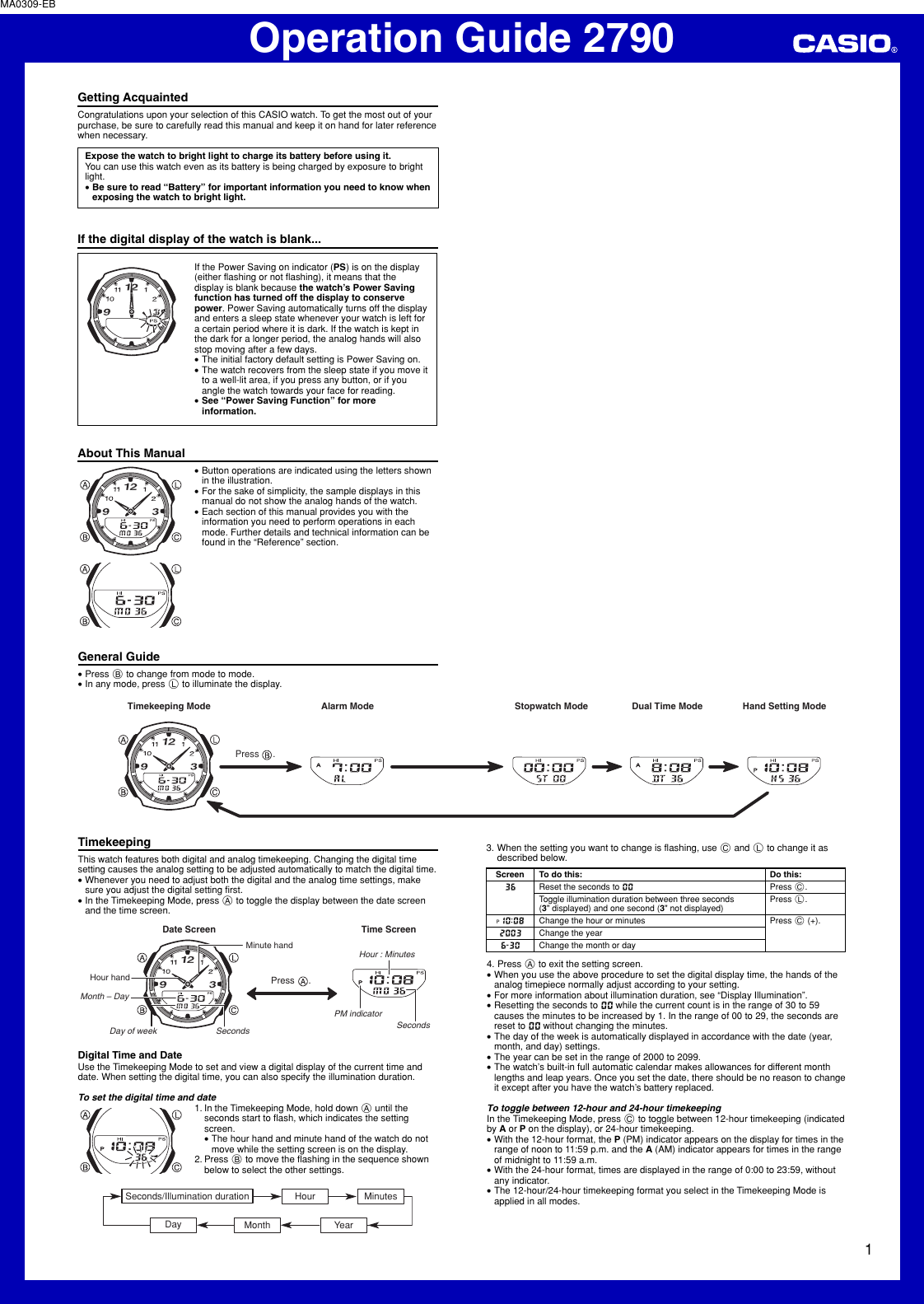 Page 1 of 4 - Casio Casio-2790-Users-Manual- QW-2790  Casio-2790-users-manual