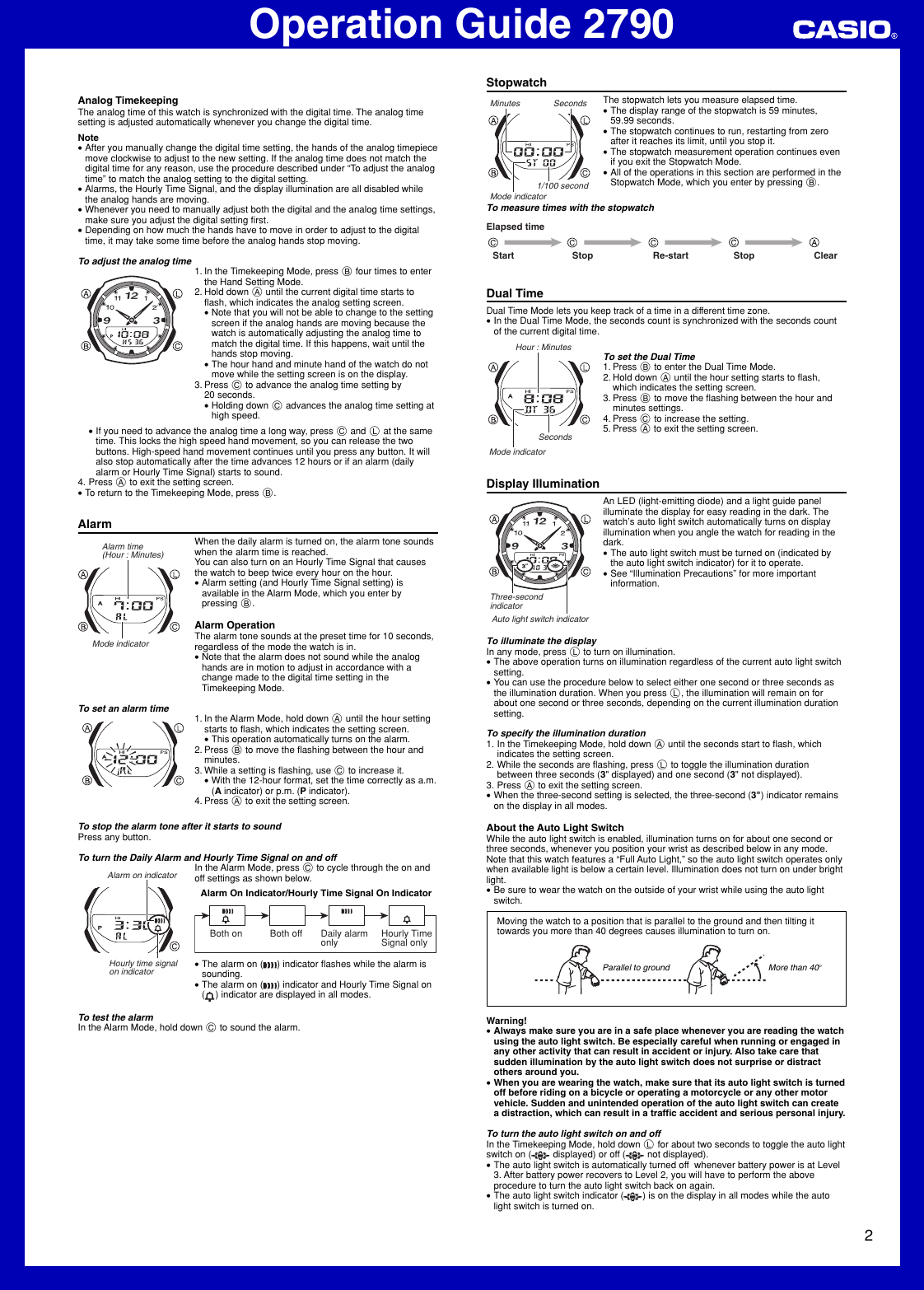 Page 2 of 4 - Casio Casio-2790-Users-Manual- QW-2790  Casio-2790-users-manual