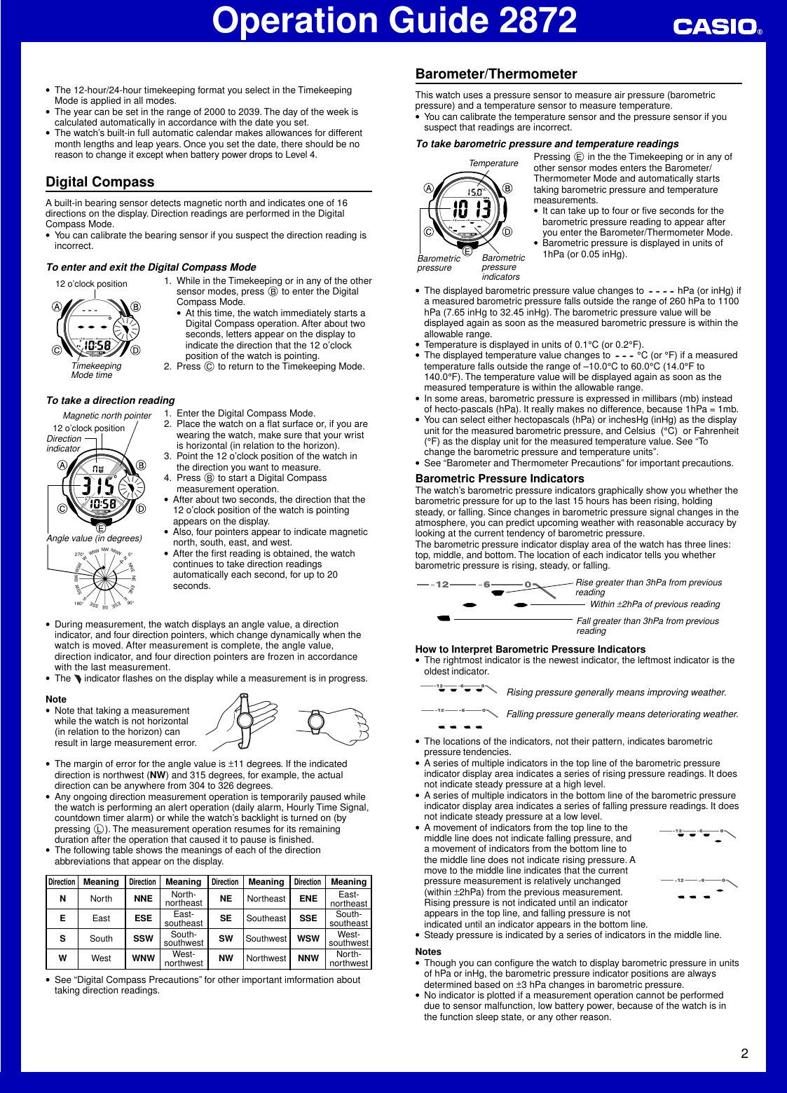 Page 2 of 9 - Casio Casio-2872-Users-Manual- QW-2872  Casio-2872-users-manual