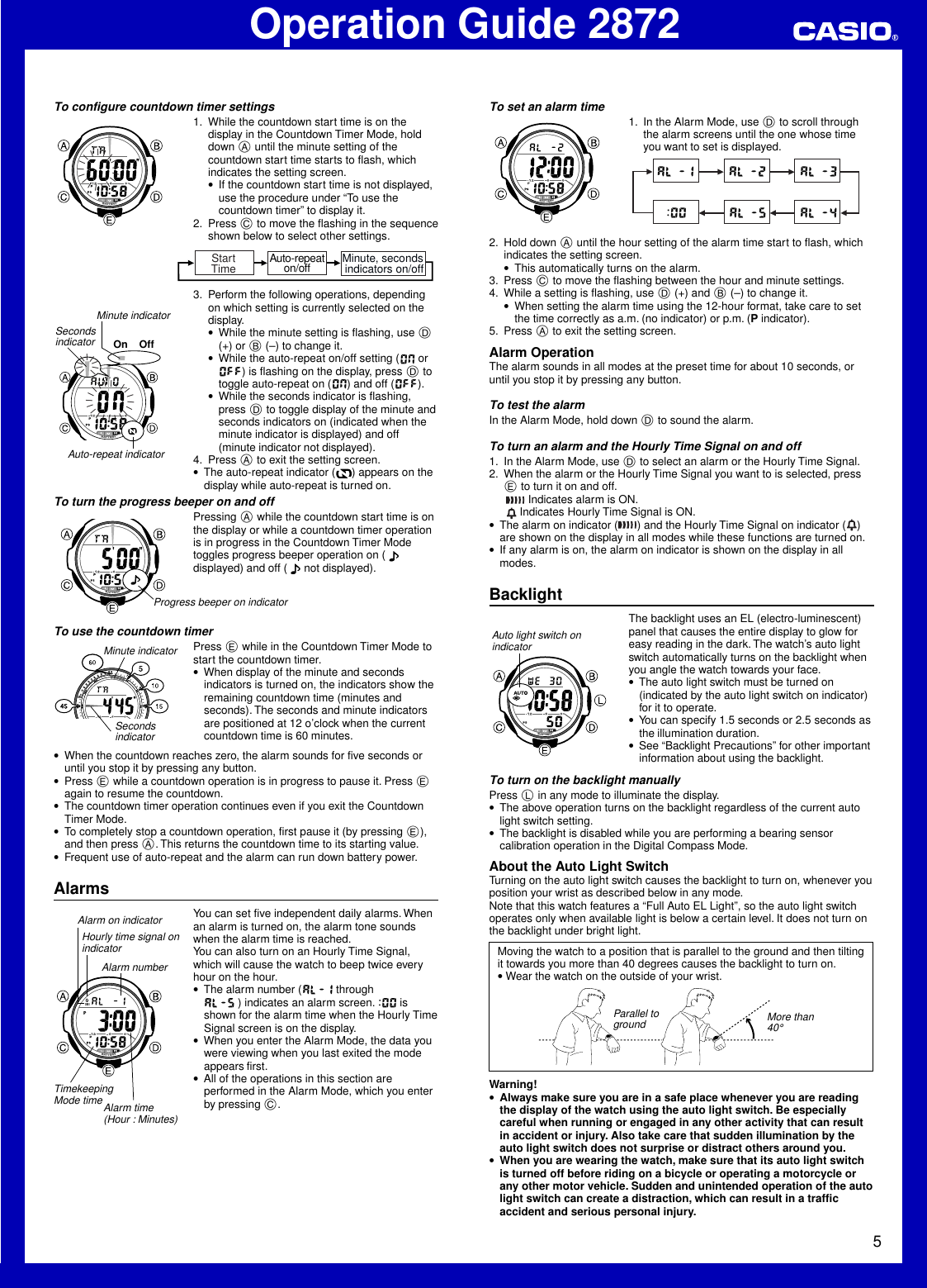 Page 5 of 9 - Casio Casio-2872-Users-Manual- QW-2872  Casio-2872-users-manual