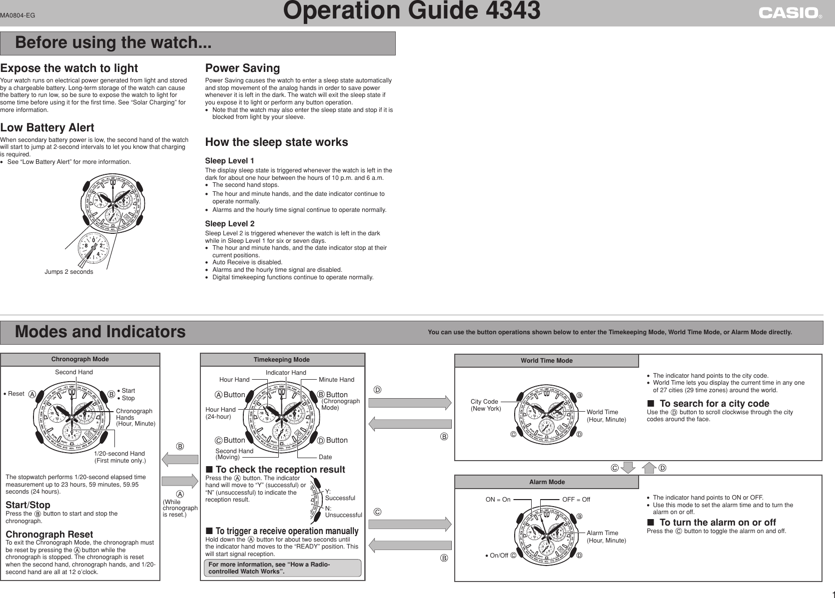 Page 1 of 7 - Casio Casio-4343-Users-Manual- QW-4343  Casio-4343-users-manual