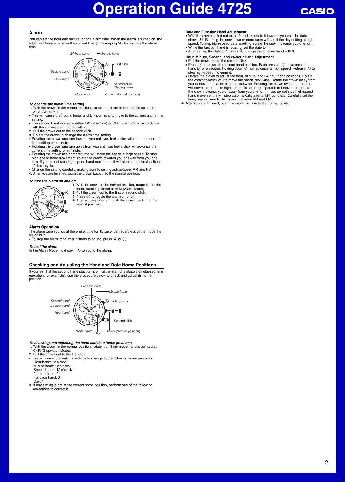 Page 2 of 2 - Casio Casio-4725-Users-Manual- QW-4725  Casio-4725-users-manual