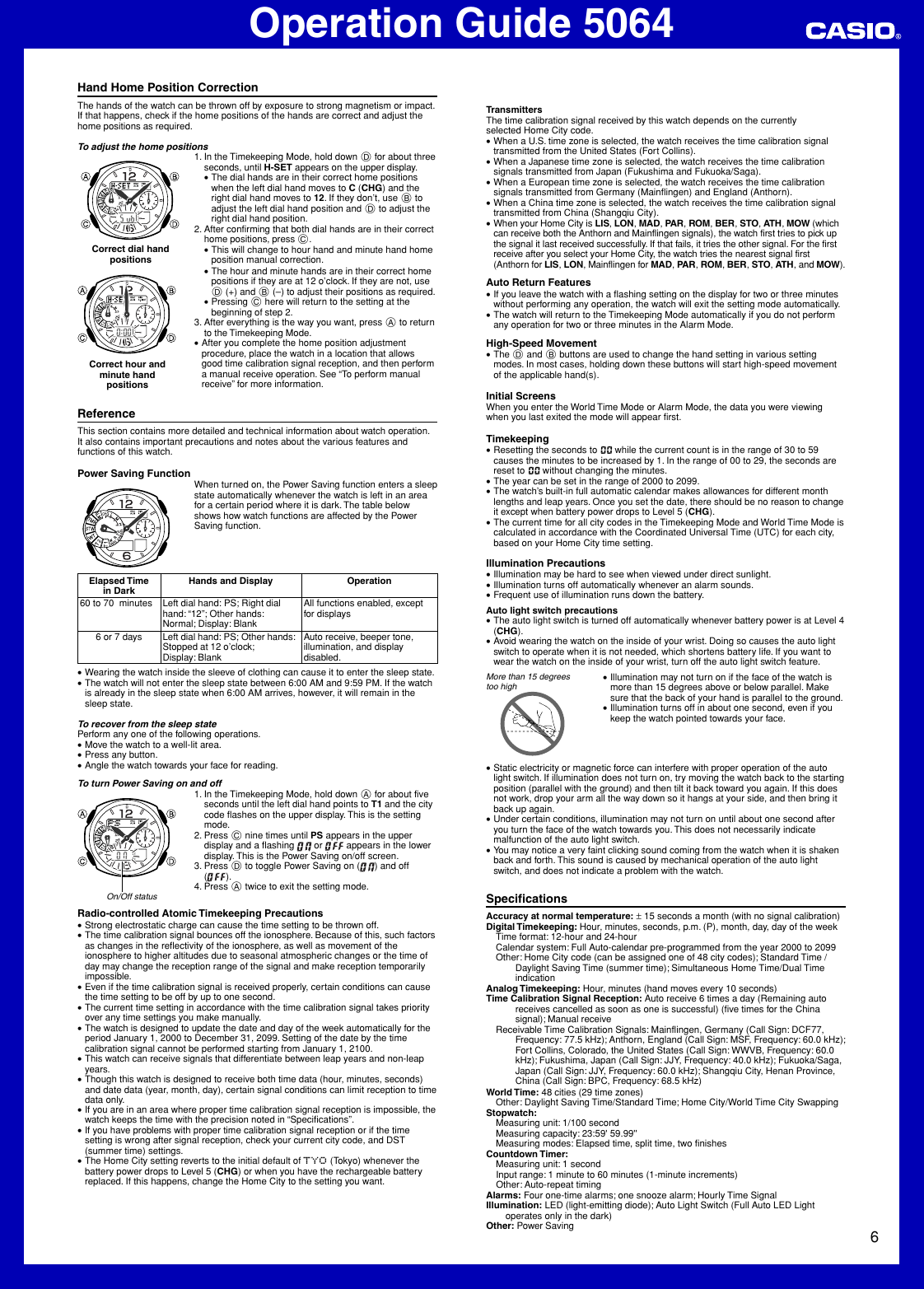 Page 6 of 7 - Casio Casio-5064-Users-Manual- QW-5064  Casio-5064-users-manual