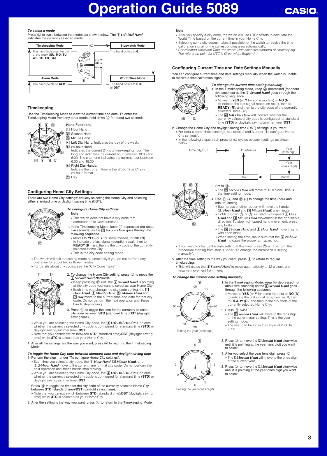 Casio 5089 Watch Ma1011 Eb Users Manual QW