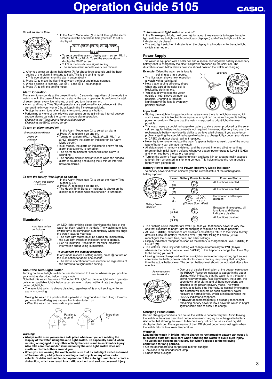Page 3 of 5 - Casio Casio-5105-Users-Manual- QW-5105  Casio-5105-users-manual