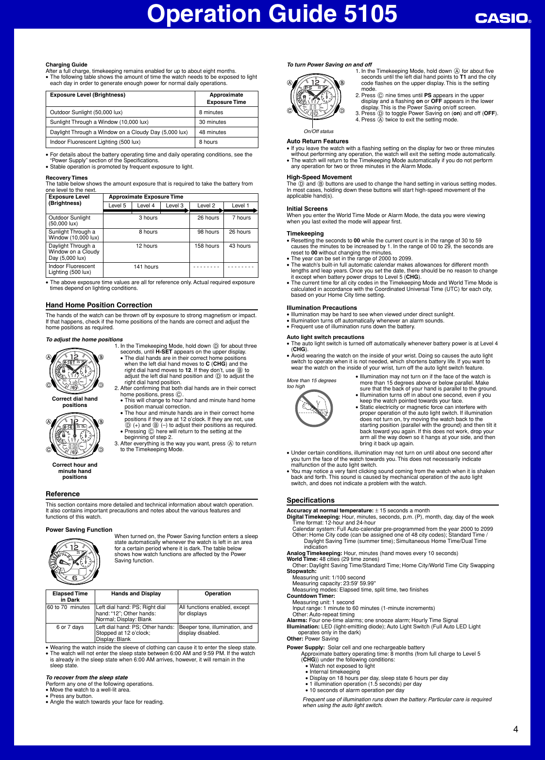 Page 4 of 5 - Casio Casio-5105-Users-Manual- QW-5105  Casio-5105-users-manual