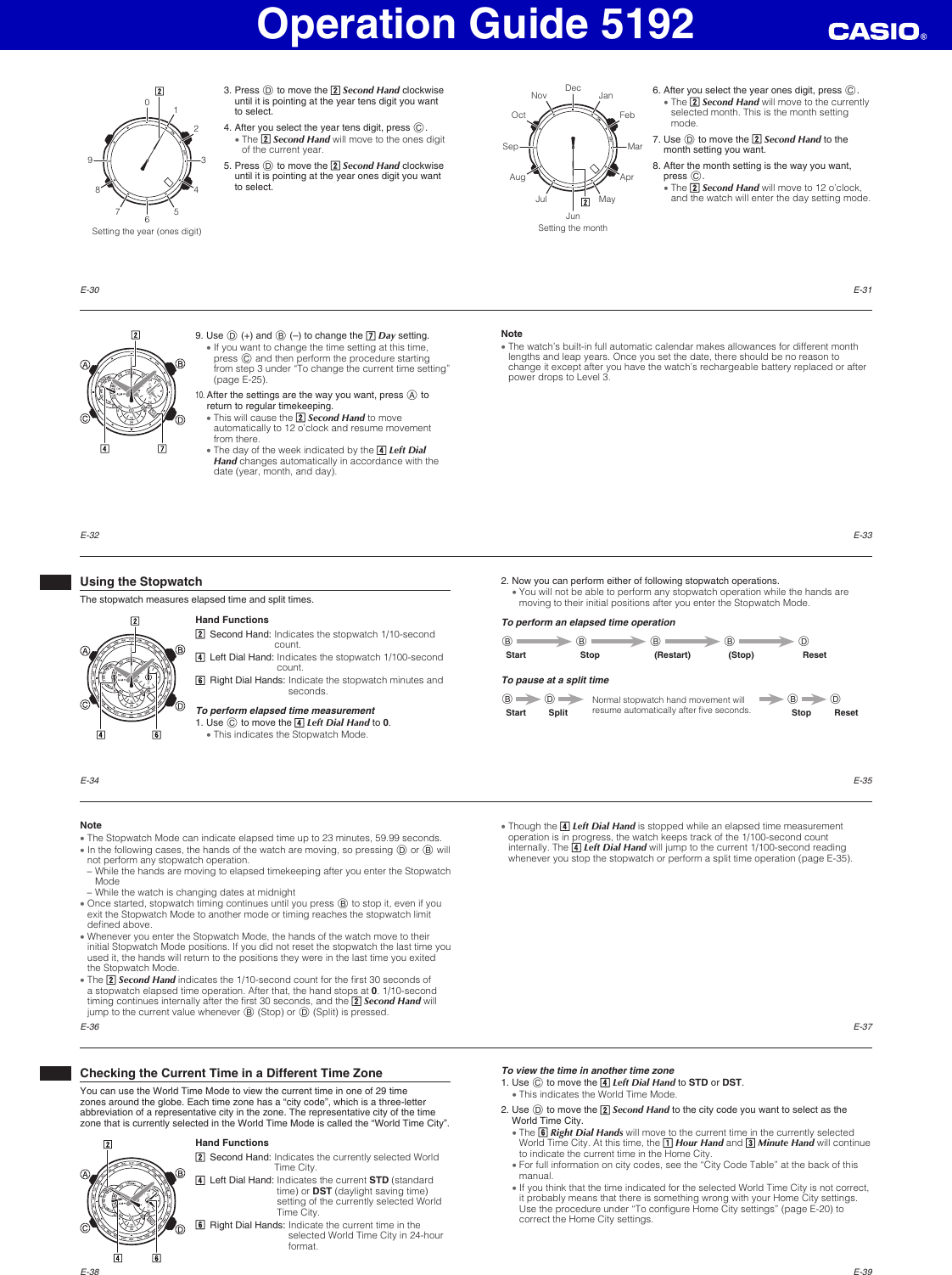 Page 4 of 6 - Casio Casio-5192-Users-Manual- QW-5192  Casio-5192-users-manual