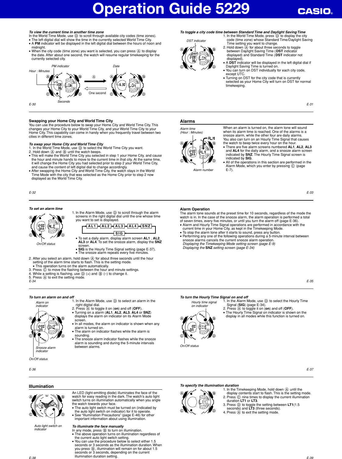 Page 4 of 6 - Casio Casio-5229-Operation-Manual- QW-5229  Casio-5229-operation-manual