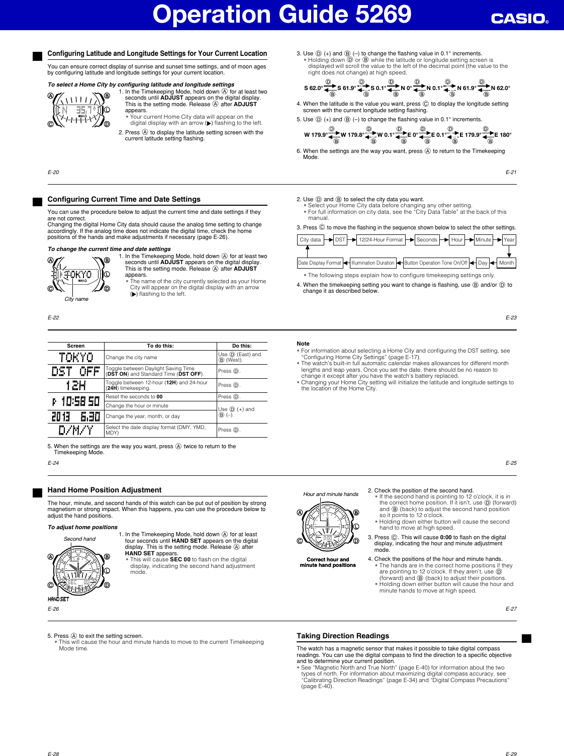 Page 3 of 9 - Casio Casio-5269-Operation-Manual- QW-5269  Casio-5269-operation-manual