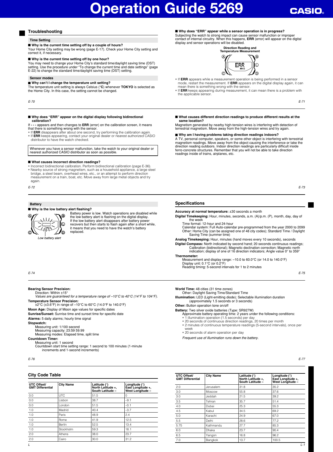 Page 8 of 9 - Casio Casio-5269-Operation-Manual- QW-5269  Casio-5269-operation-manual