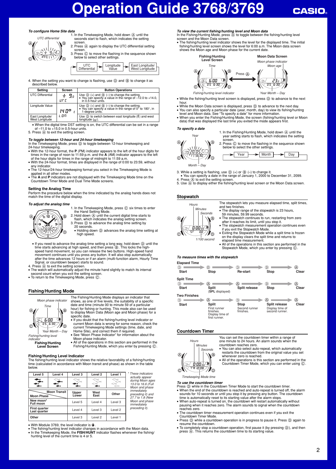 Page 2 of 4 - Casio Casio-Amw700D-Operation-Manual- QW-3768/3769 Casio-amw700d-operation-manual