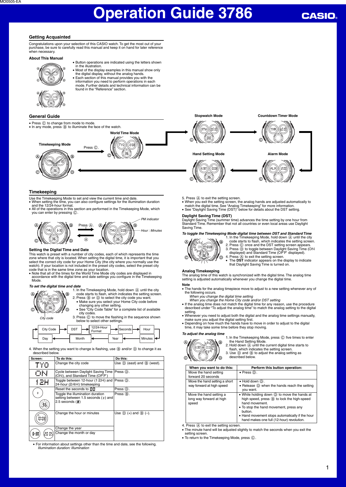 Page 1 of 3 - Casio Casio-Baby-G-Bg191-1B2-Operation-Manual- QW-3786  Casio-baby-g-bg191-1b2-operation-manual