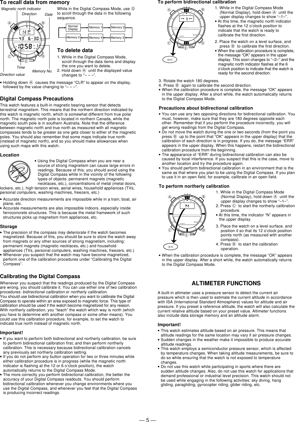 Casio Backlight Qw 1471 Users Manual S/M 564 (QW 1471)