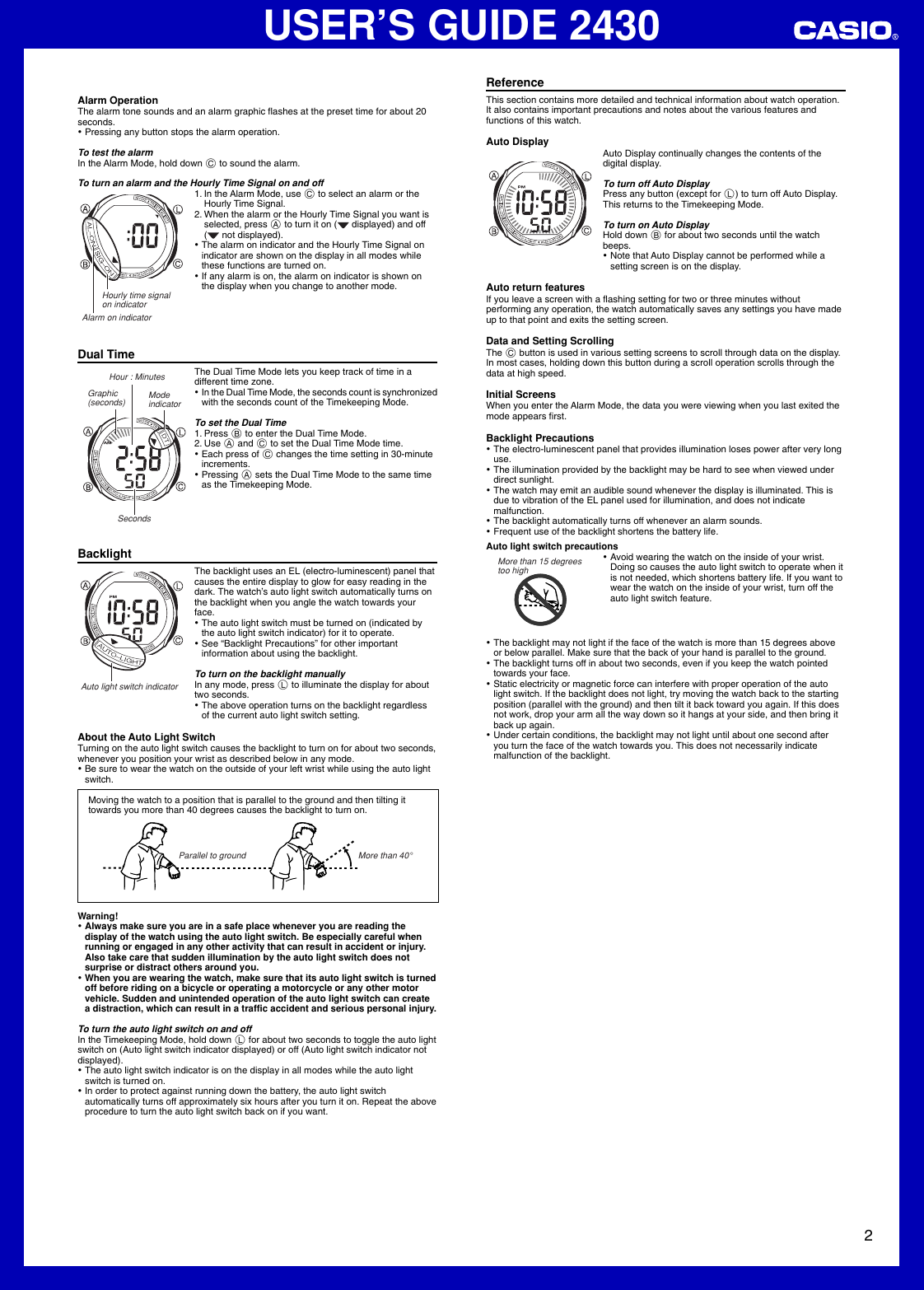 Page 2 of 2 - Casio Casio-Casio-2430-Users-Manual- QW-2430  Casio-casio-2430-users-manual