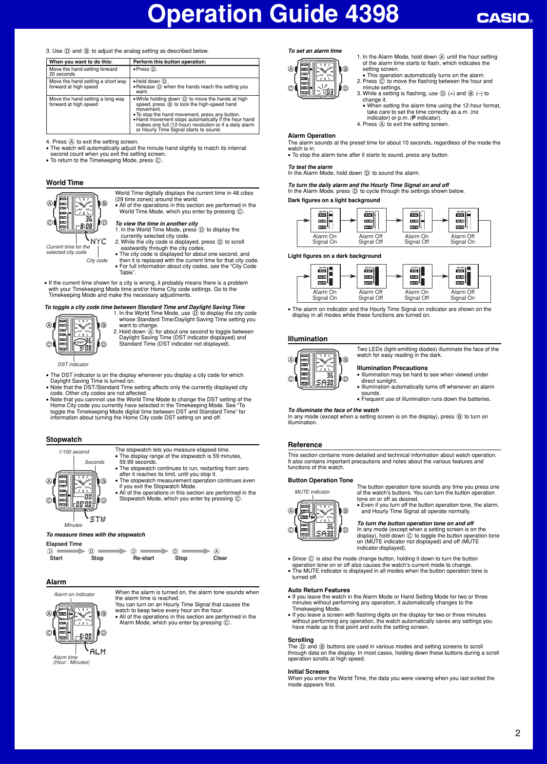 Page 2 of 3 - Casio Casio-Casio-4398-Users-Manual- QW-4398  Casio-casio-4398-users-manual