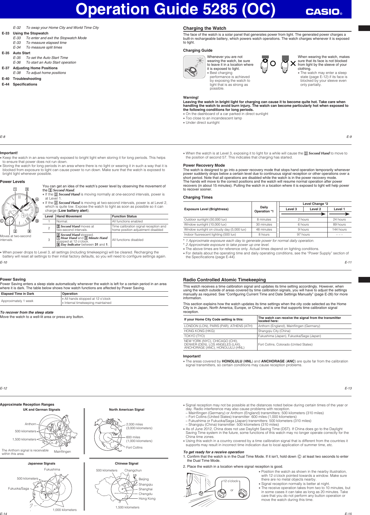 Page 2 of 6 - Casio Casio-Casio-5285-Users-Manual- QW-5285OC  Casio-casio-5285-users-manual