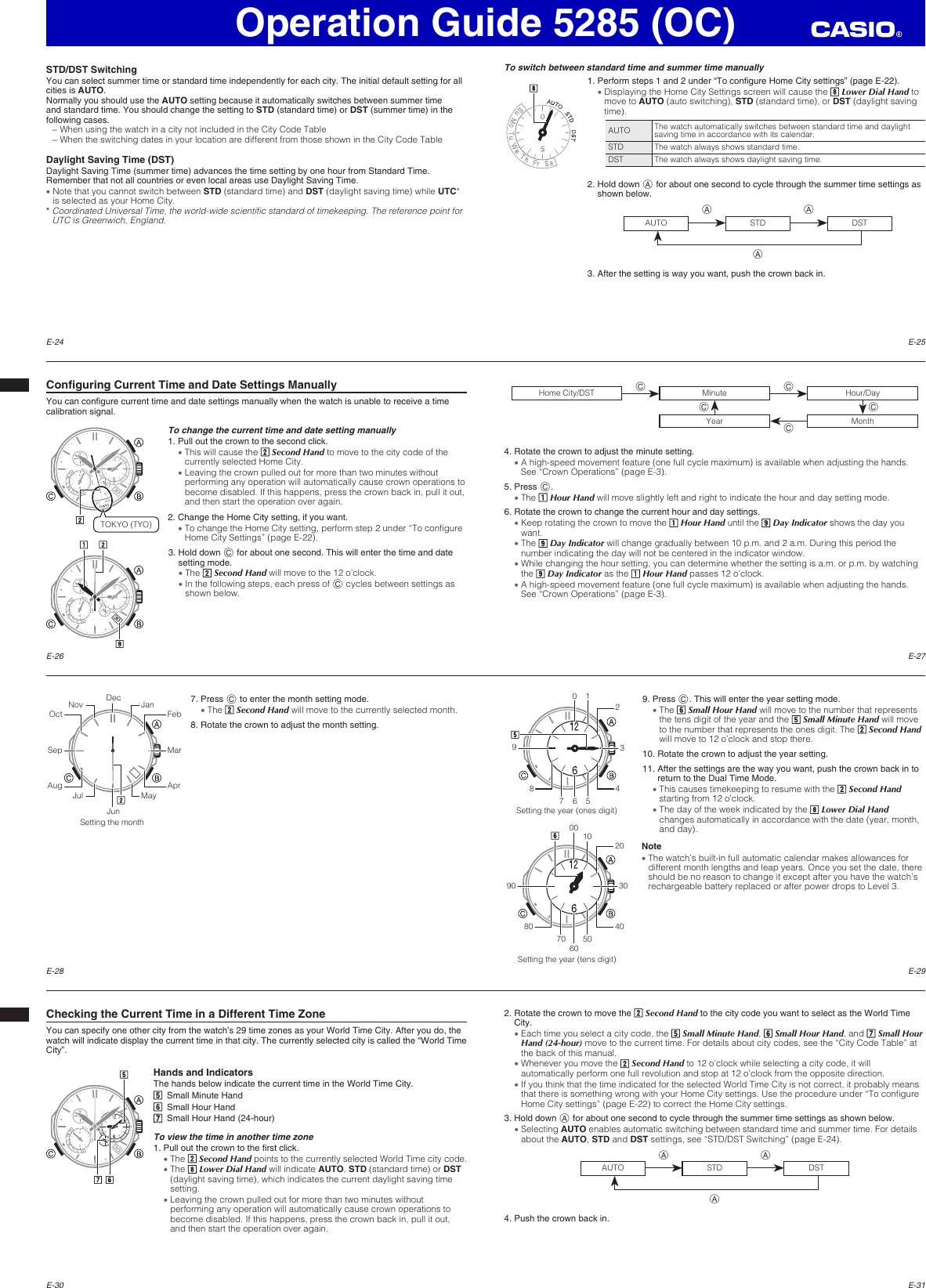 Page 4 of 6 - Casio Casio-Casio-5285-Users-Manual- QW-5285OC  Casio-casio-5285-users-manual