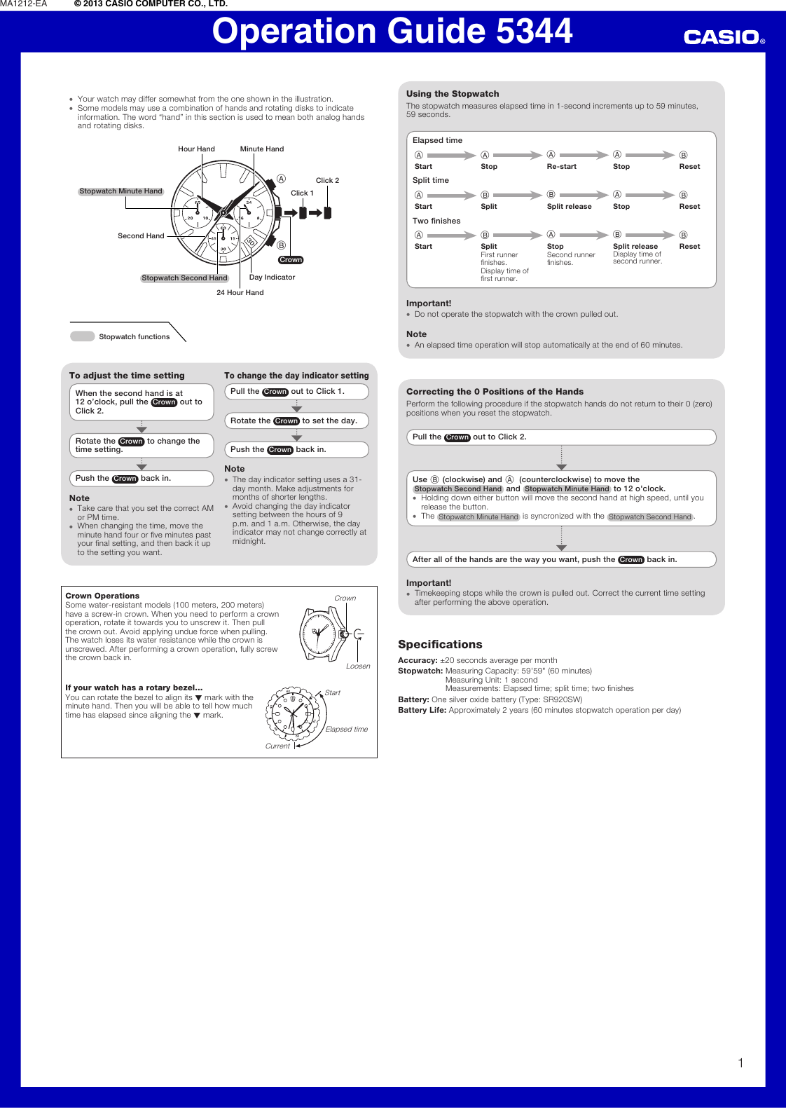 Edifice EFR-527 / 5344 / Simple, Easy-to-use Design with Stopwatch