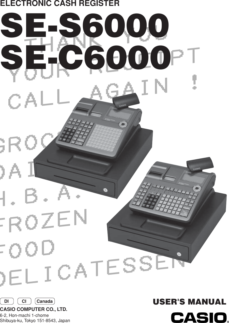 Casio Cash Register Se C6000 Users Manual SES6000_e.indb