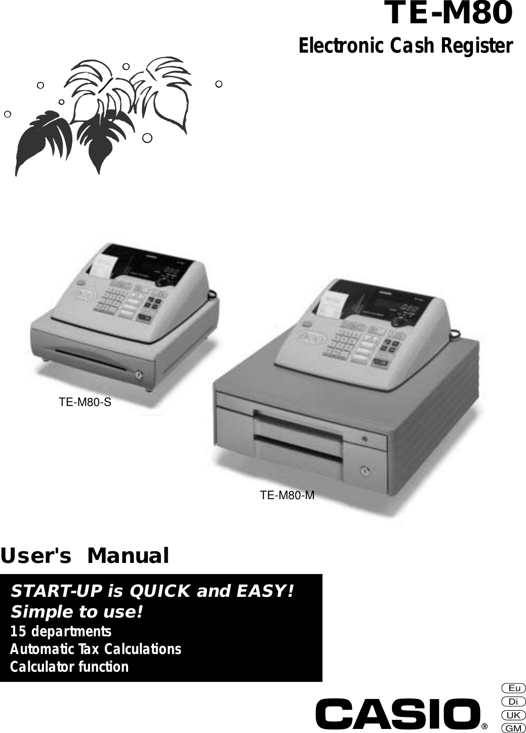 Casio Cash Register Te M80 Users Manual User's