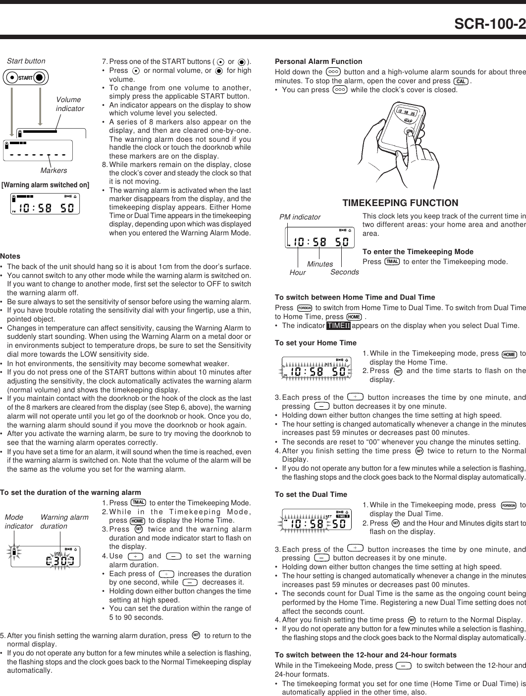 Page 2 of 3 - Casio Casio-Casio-Clock-Radio-Scr-100-1-Users-Manual- SCR-100(Opecha)  Casio-casio-clock-radio-scr-100-1-users-manual