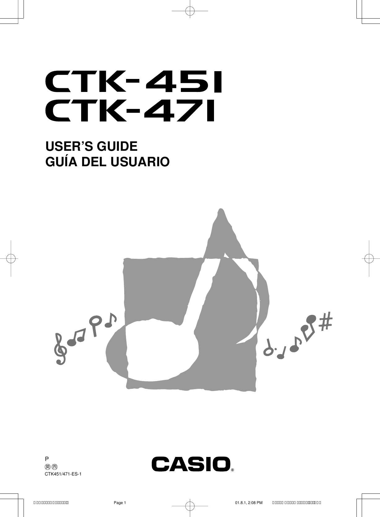 Casio Electronic Keyboard 451 Users Manual CTK451_E_cover1