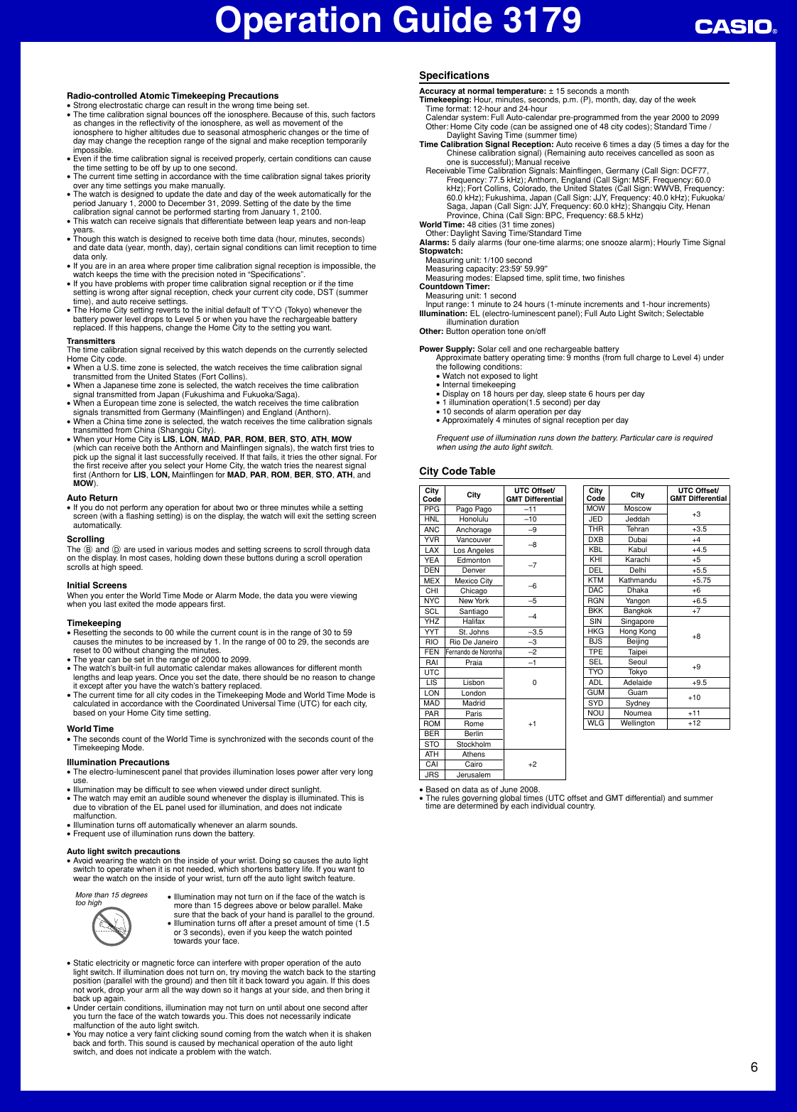 Page 6 of 6 - Casio Casio-Casio-G-Shock-Solar-Atomic-Watch-Gw69001V-Users-Manual- QW-3179  Casio-casio-g-shock-solar-atomic-watch-gw69001v-users-manual