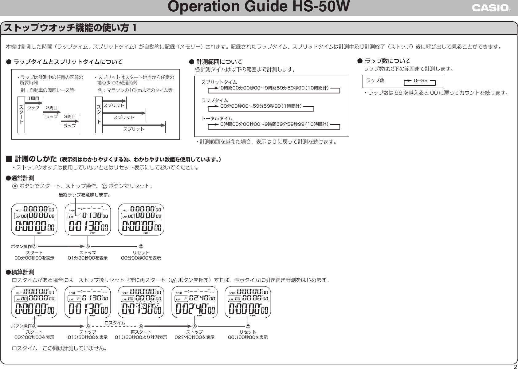 Page 2 of 5 - Casio Casio-Casio-Hs-50W-Users-Manual- HS-50W  Casio-casio-hs-50w-users-manual