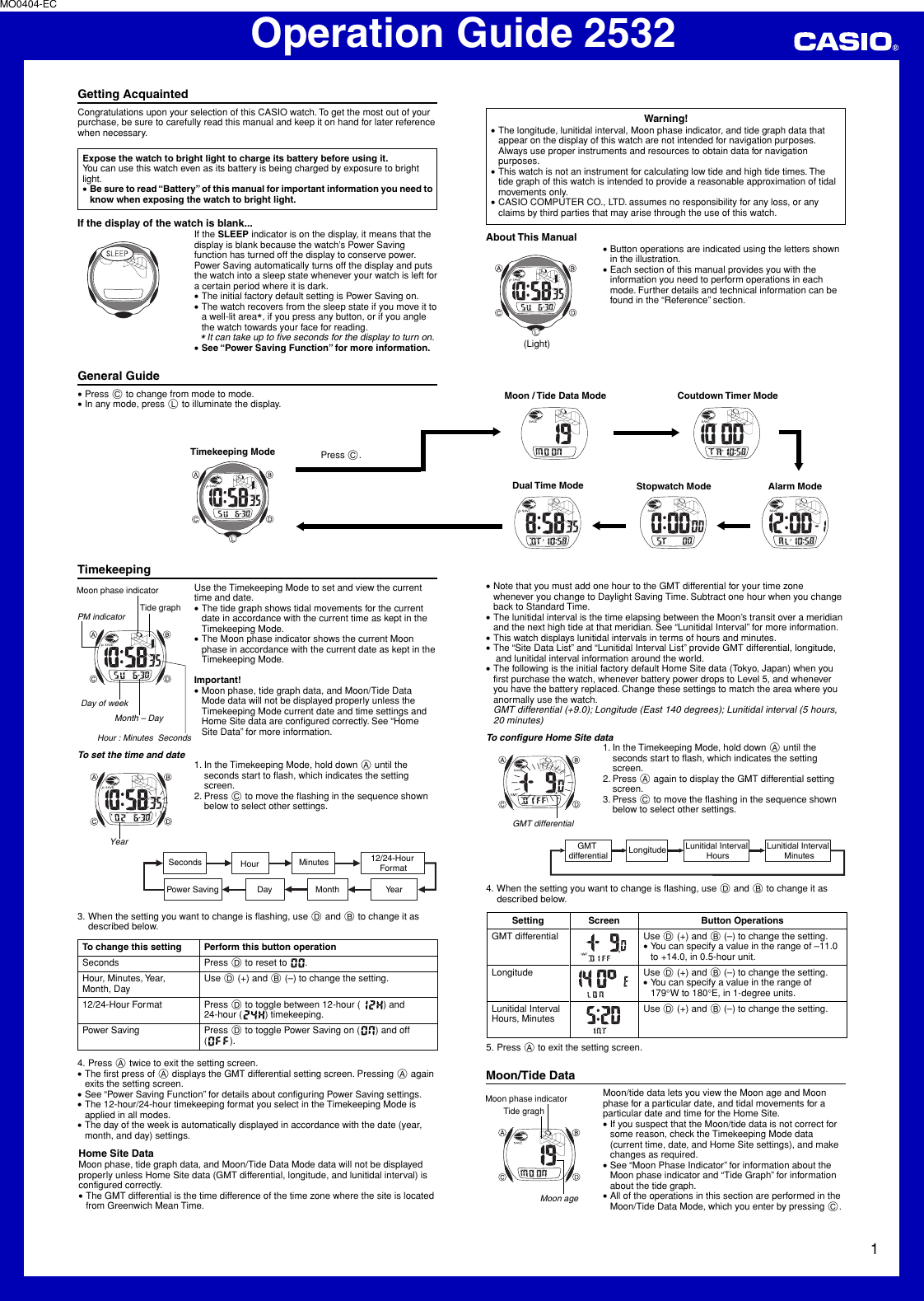 Page 1 of 5 - Casio Casio-Casio-Operation-Guide-2532-Mo0404-Ec-Users-Manual- QW-2532  Casio-casio-operation-guide-2532-mo0404-ec-users-manual