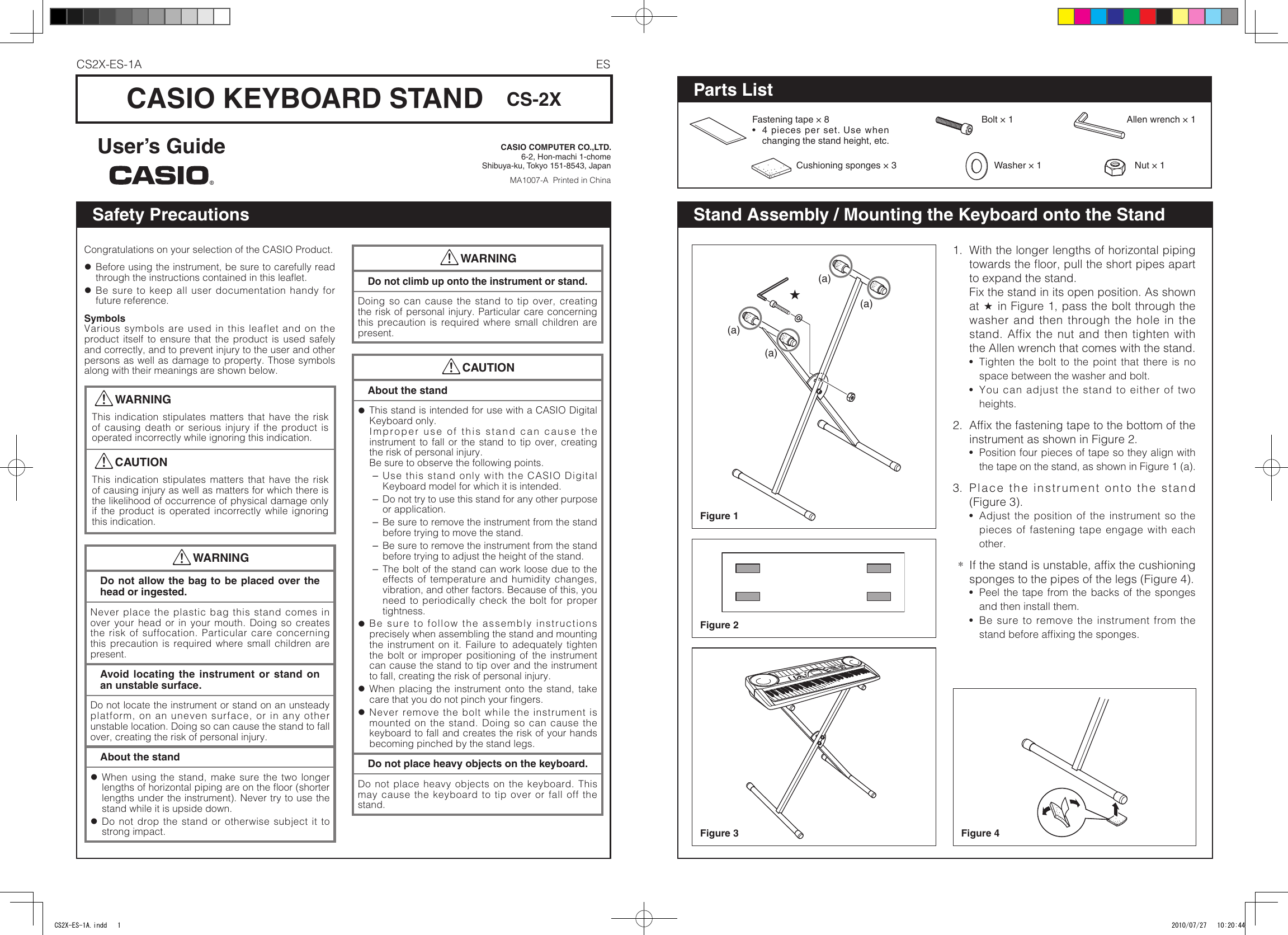 Page 1 of 1 - Casio Casio-Casio-Video-Game-Keyboard-Cs-2X-Users-Manual- CS2X_es  Casio-casio-video-game-keyboard-cs-2x-users-manual