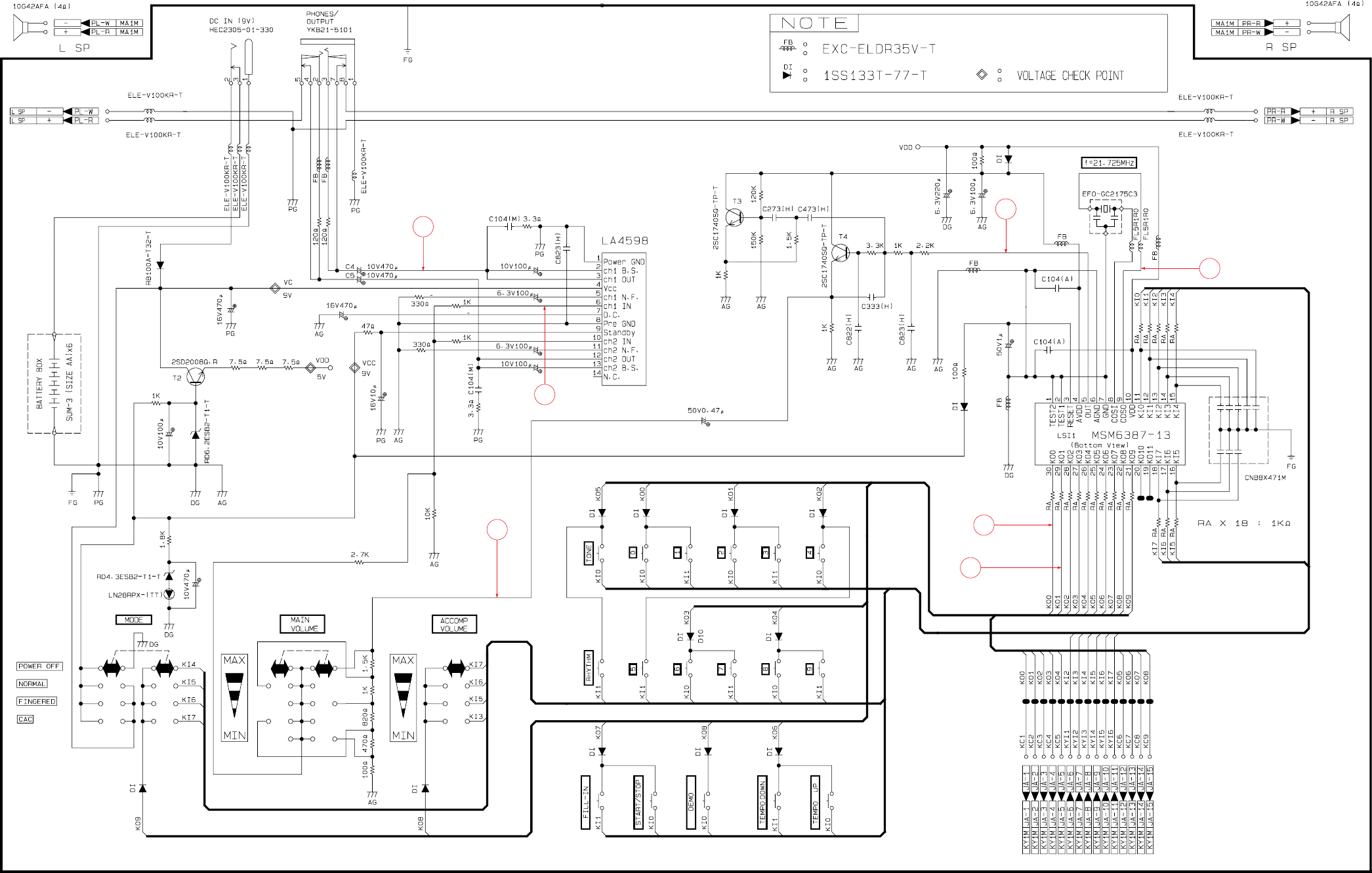 Casio Keyboard Schematic