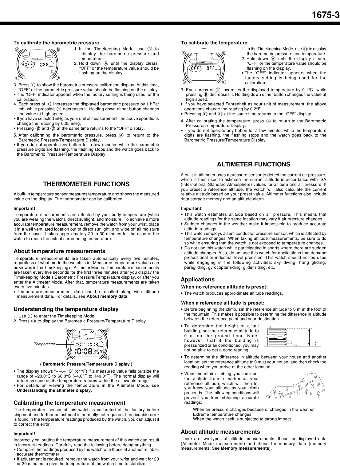 Page 3 of 7 - Casio Casio-Casio-Watch-1675-1-Users-Manual- QW-M1675  Casio-casio-watch-1675-1-users-manual