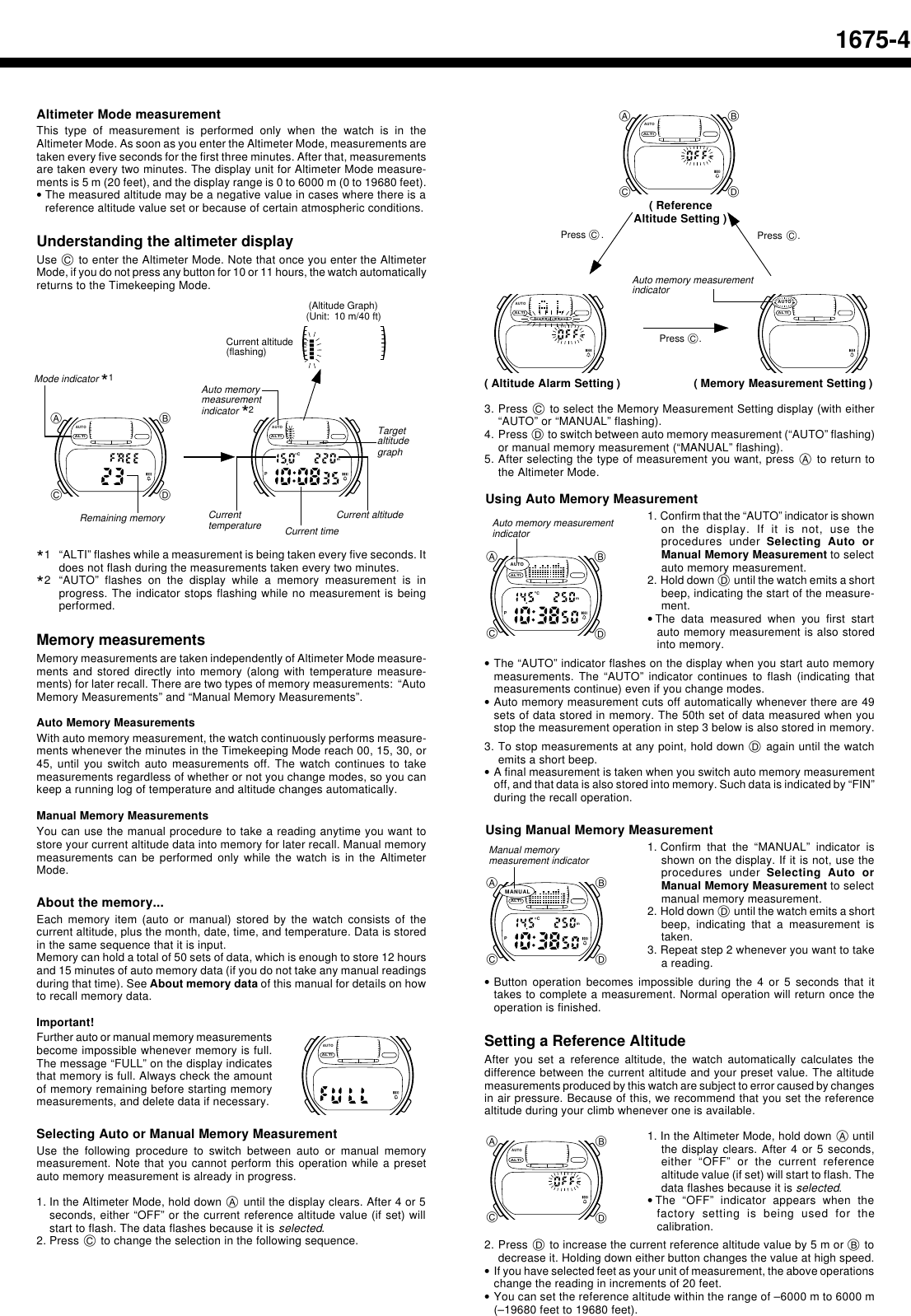 Page 4 of 7 - Casio Casio-Casio-Watch-1675-1-Users-Manual- QW-M1675  Casio-casio-watch-1675-1-users-manual