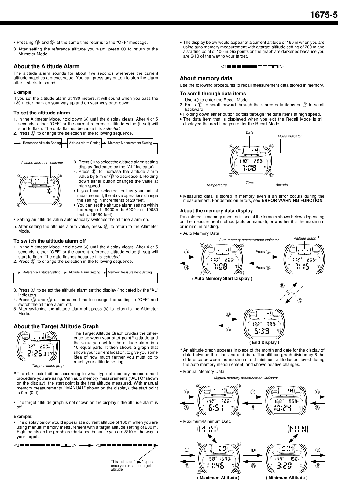 Page 5 of 7 - Casio Casio-Casio-Watch-1675-1-Users-Manual- QW-M1675  Casio-casio-watch-1675-1-users-manual