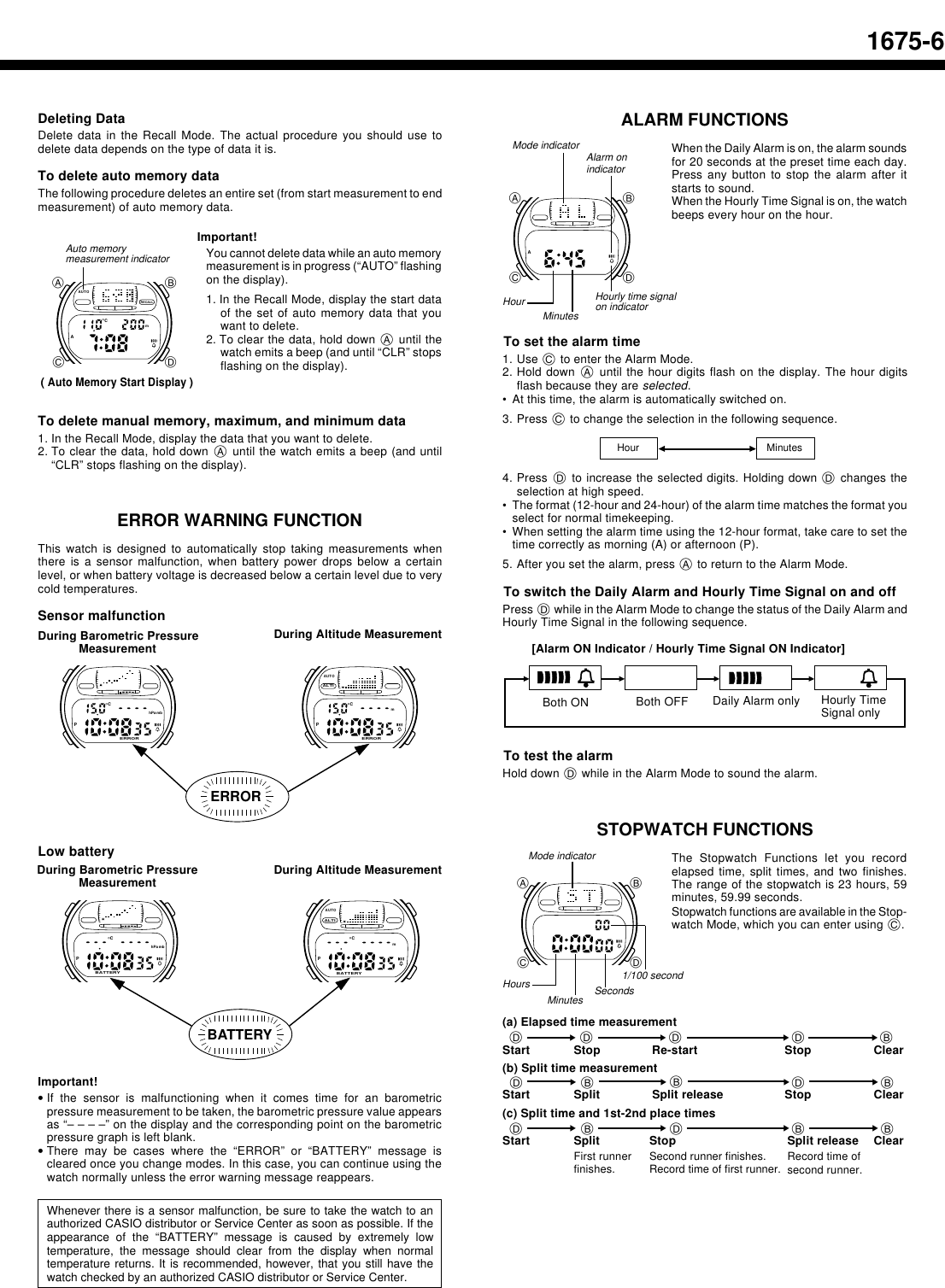 Page 6 of 7 - Casio Casio-Casio-Watch-1675-1-Users-Manual- QW-M1675  Casio-casio-watch-1675-1-users-manual