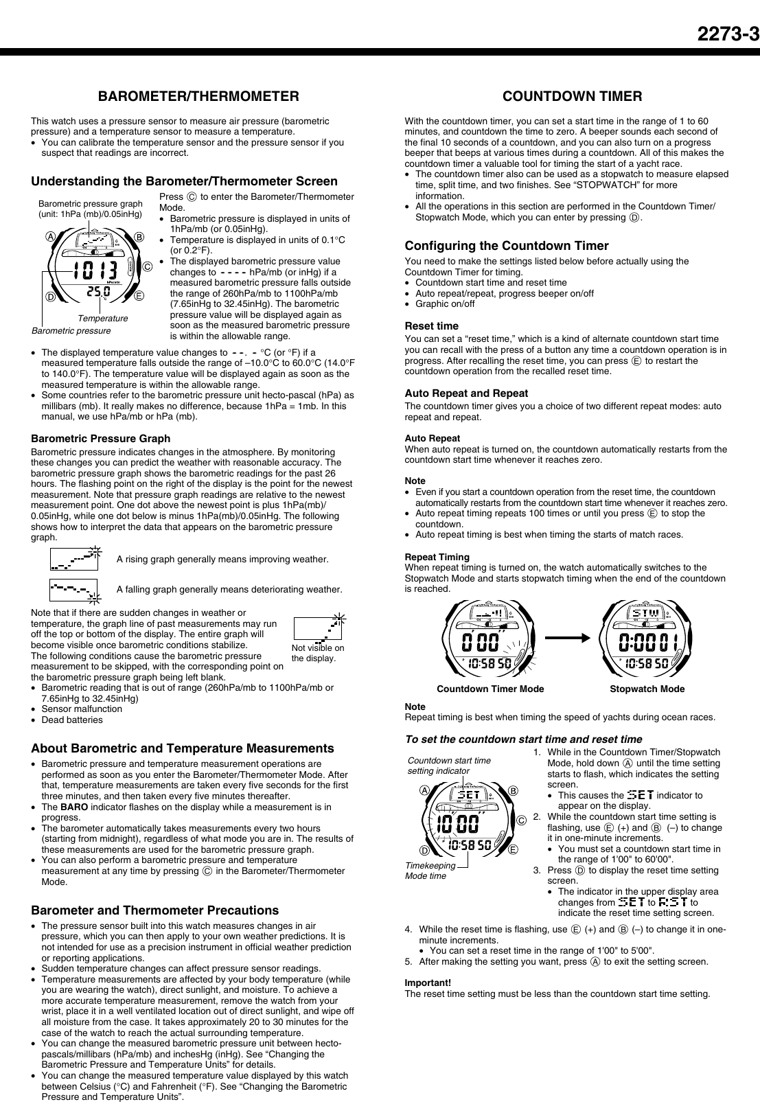 Page 3 of 9 - Casio Casio-Casio-Watch-2273-Users-Manual- QW-2273  Casio-casio-watch-2273-users-manual