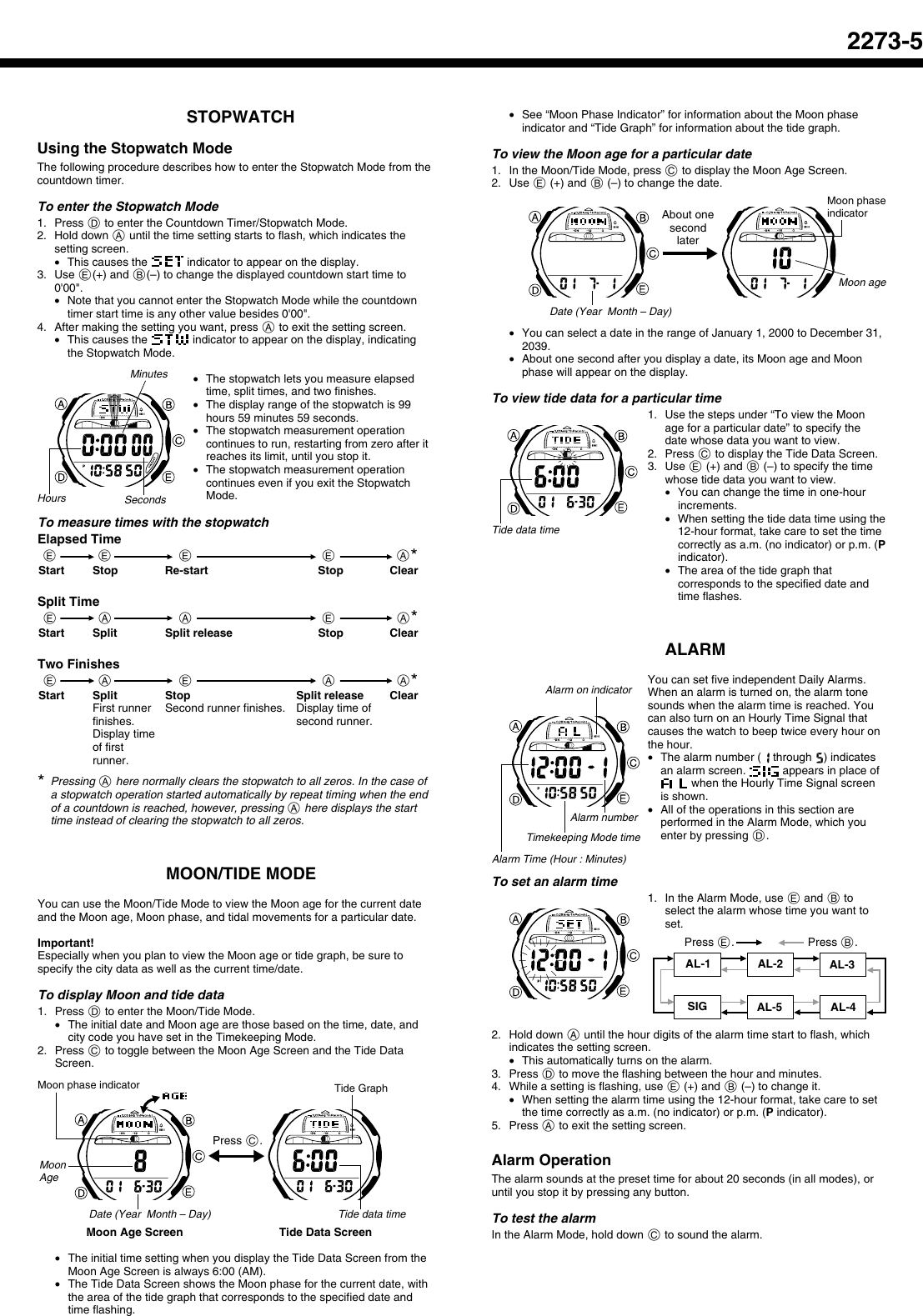 Page 5 of 9 - Casio Casio-Casio-Watch-2273-Users-Manual- QW-2273  Casio-casio-watch-2273-users-manual