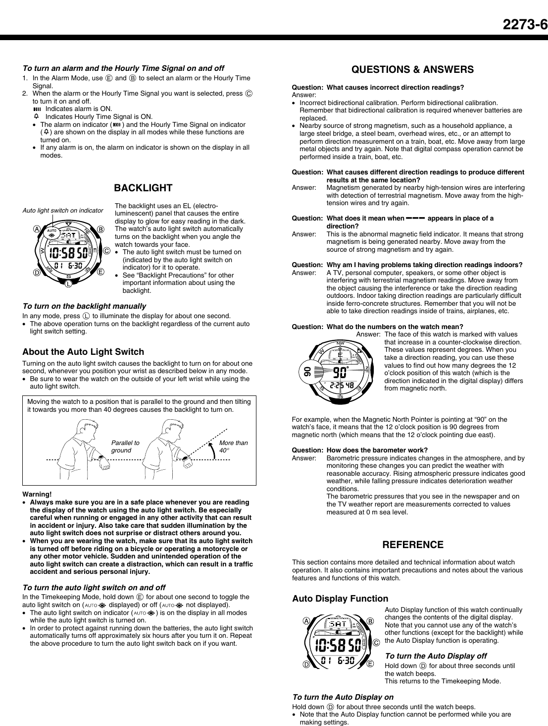 Page 6 of 9 - Casio Casio-Casio-Watch-2273-Users-Manual- QW-2273  Casio-casio-watch-2273-users-manual