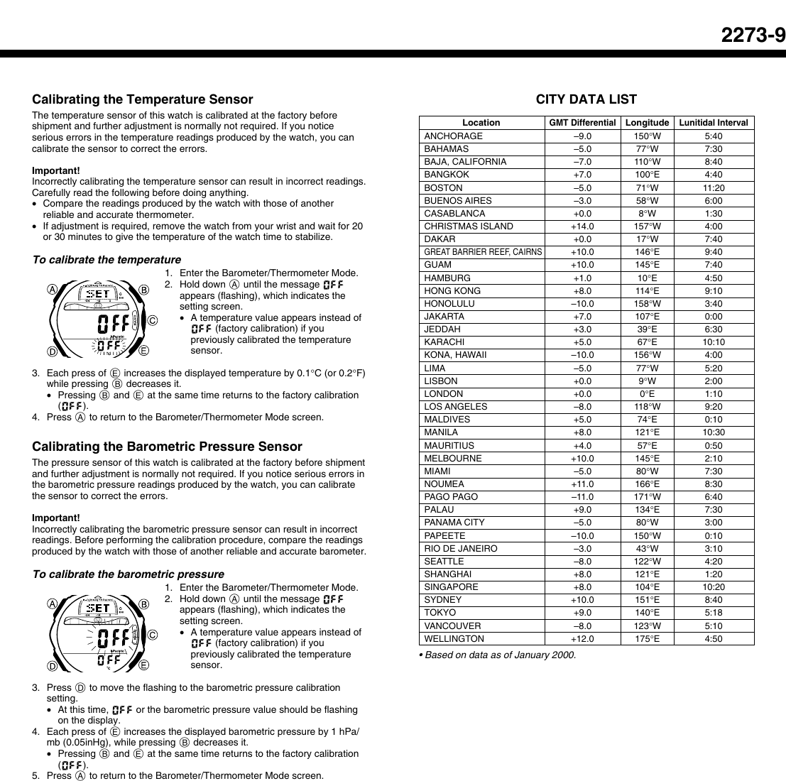 Page 9 of 9 - Casio Casio-Casio-Watch-2273-Users-Manual- QW-2273  Casio-casio-watch-2273-users-manual