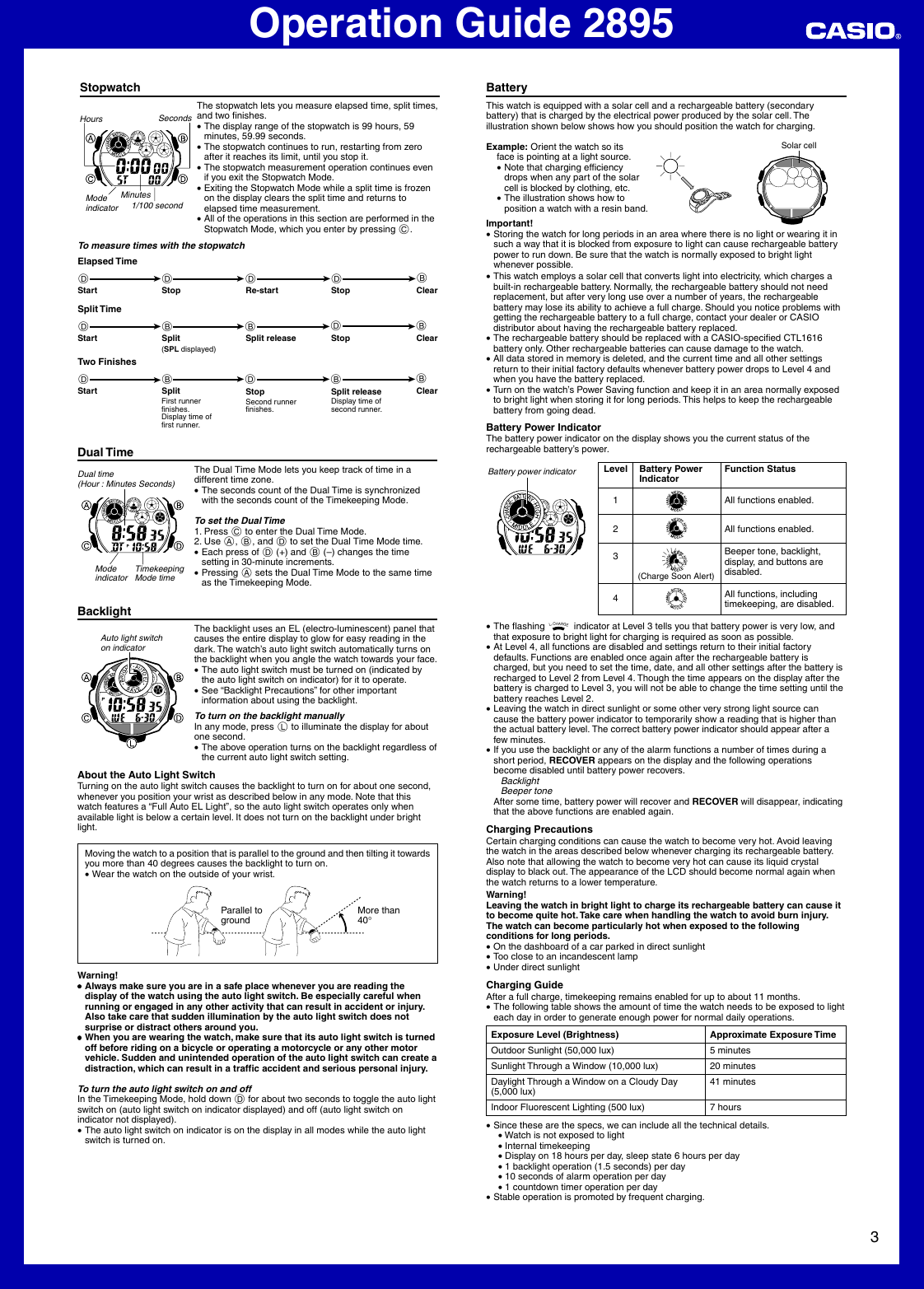 Page 3 of 4 - Casio Casio-Casio-Watch-2895-Users-Manual- QW-2895  Casio-casio-watch-2895-users-manual