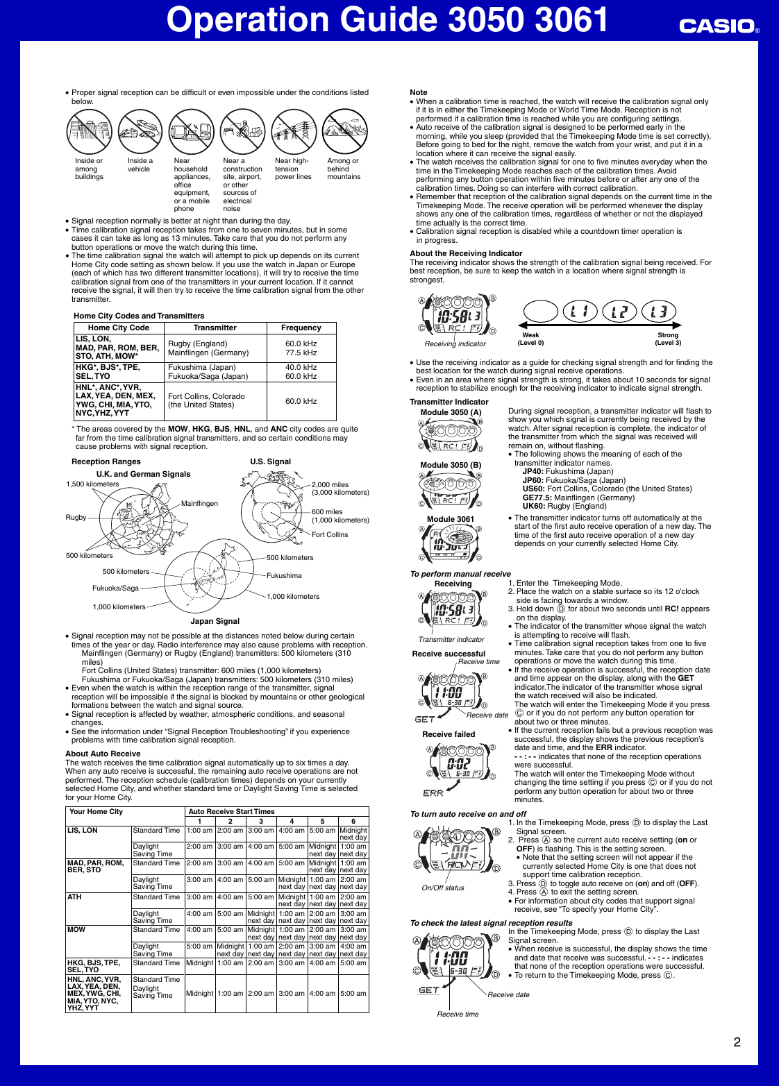 Page 2 of 6 - Casio Casio-Casio-Watch-3061-Users-Manual- QW-3050 3061  Casio-casio-watch-3061-users-manual