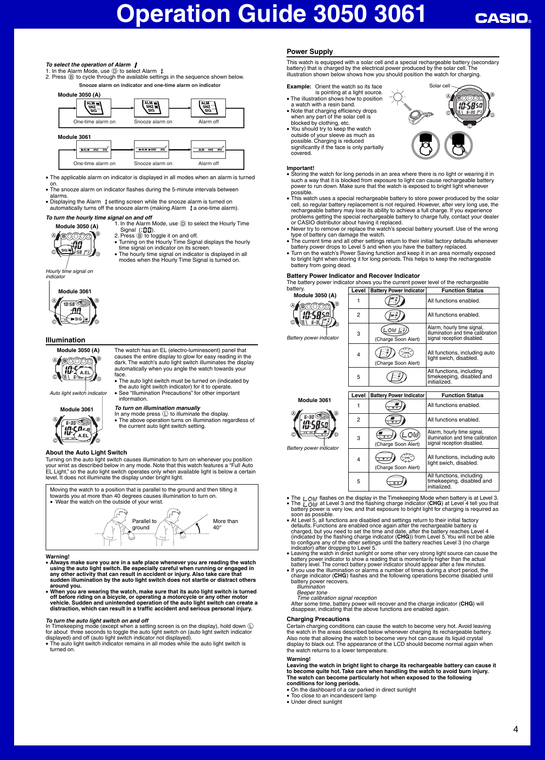 Page 4 of 6 - Casio Casio-Casio-Watch-3061-Users-Manual- QW-3050 3061  Casio-casio-watch-3061-users-manual