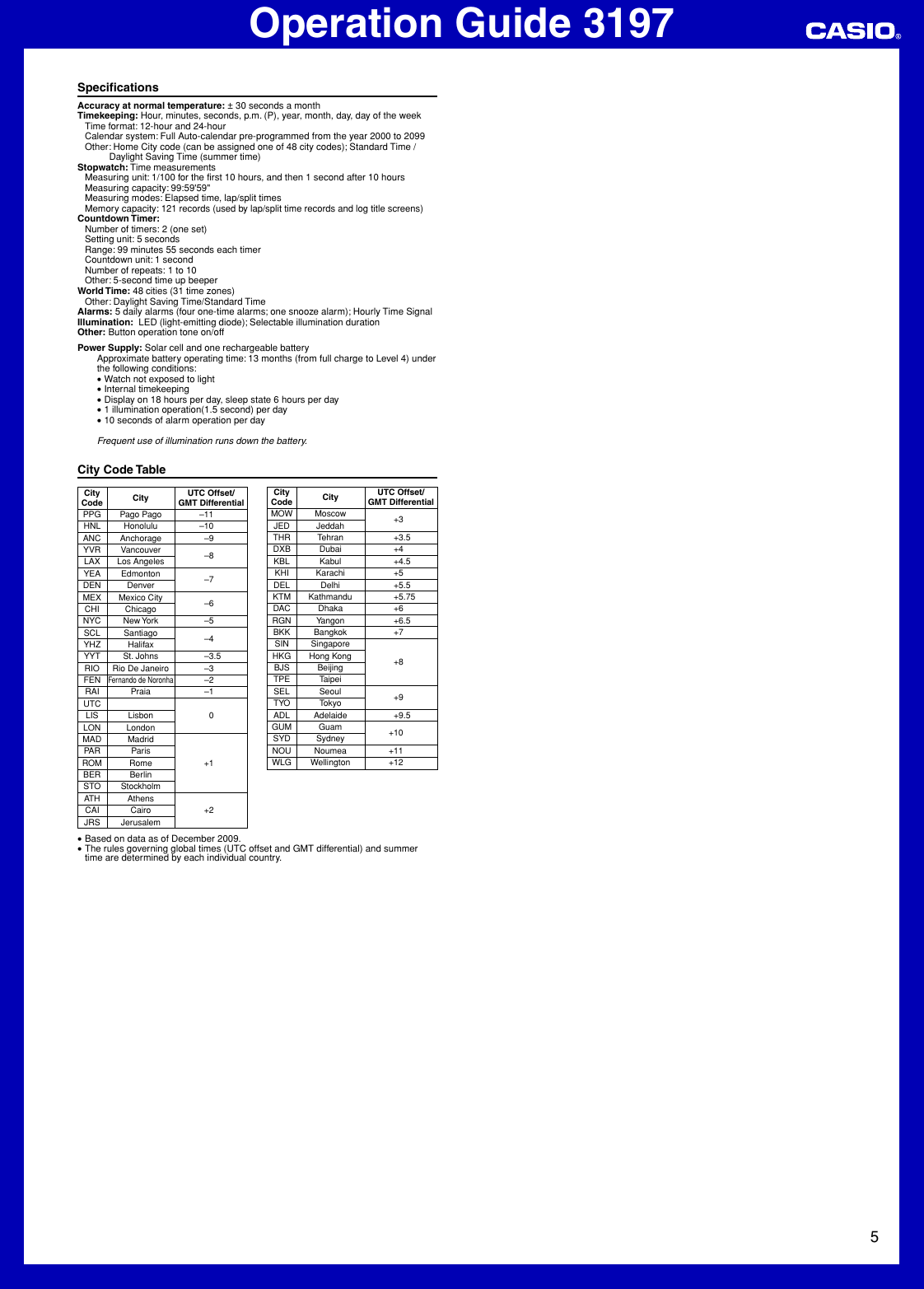 Page 5 of 5 - Casio Casio-Casio-Watch-3197-Users-Manual- QW-3197  Casio-casio-watch-3197-users-manual