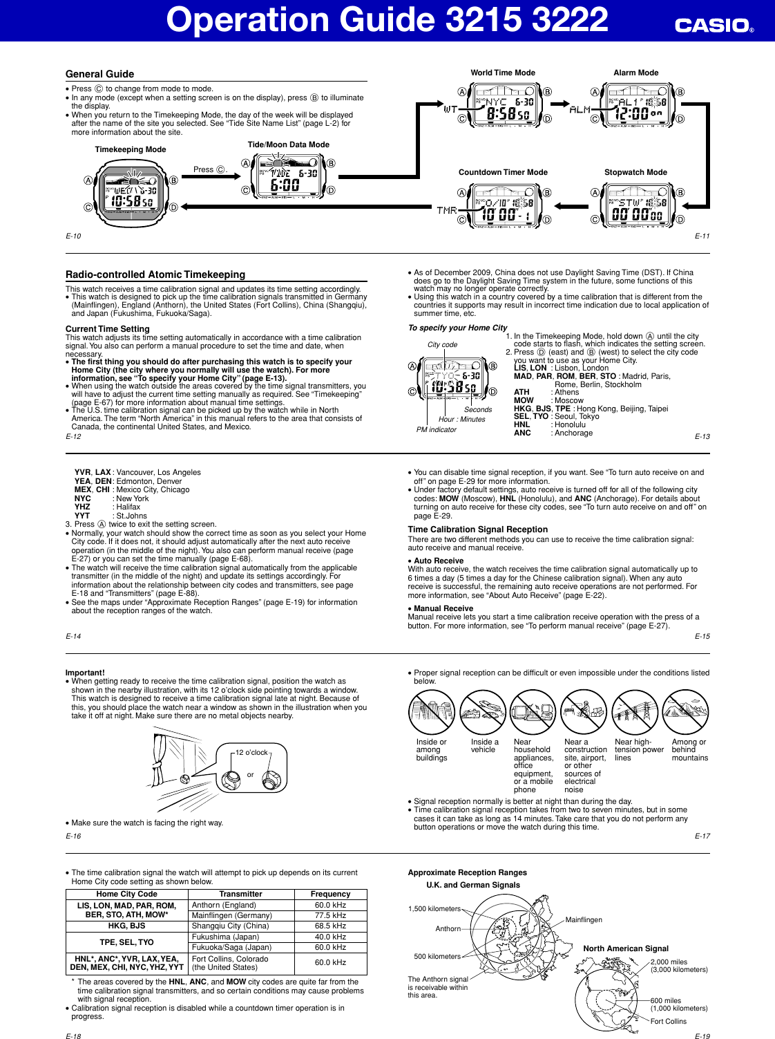 Page 2 of 11 - Casio Casio-Casio-Watch-3215-Users-Manual- QW-3215_3222  Casio-casio-watch-3215-users-manual