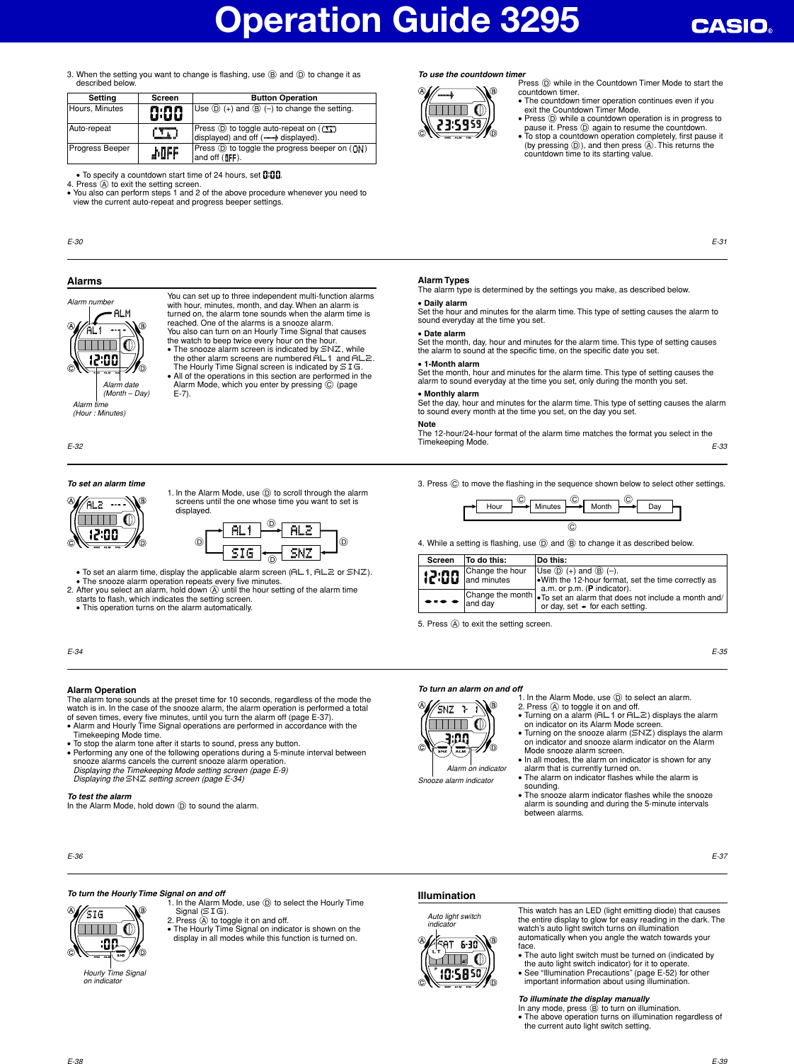 Page 4 of 7 - Casio Casio-Casio-Watch-3295-Users-Manual- QW-3295  Casio-casio-watch-3295-users-manual