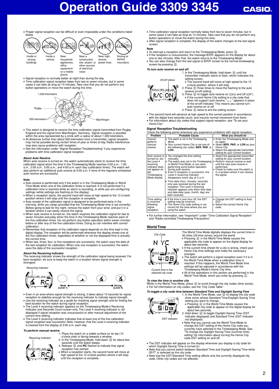 Page 2 of 6 - Casio Casio-Casio-Watch-3345-Users-Manual- QW-3309 3345  Casio-casio-watch-3345-users-manual