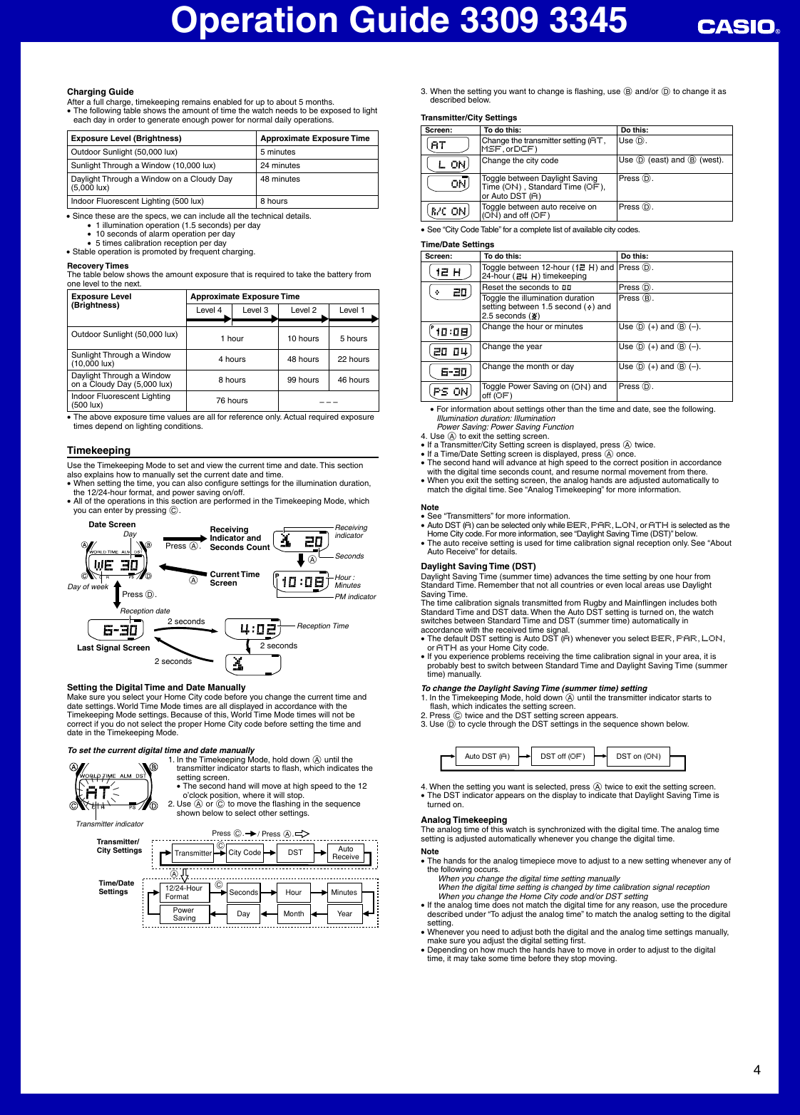 Page 4 of 6 - Casio Casio-Casio-Watch-3345-Users-Manual- QW-3309 3345  Casio-casio-watch-3345-users-manual