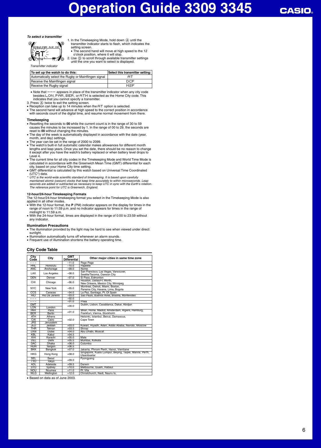 Page 6 of 6 - Casio Casio-Casio-Watch-3345-Users-Manual- QW-3309 3345  Casio-casio-watch-3345-users-manual